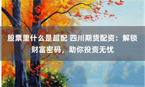 股票里什么是超配 四川期货配资：解锁财富密码，助你投资无忧